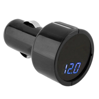 1 inch LED Display Cigarette Lighter Electric Voltage Meter for Auto Battery, Blue Light(Black) - Tire Pressure Gauges by PMC Jewellery | Online Shopping South Africa | PMC Jewellery | Buy Now Pay Later Mobicred