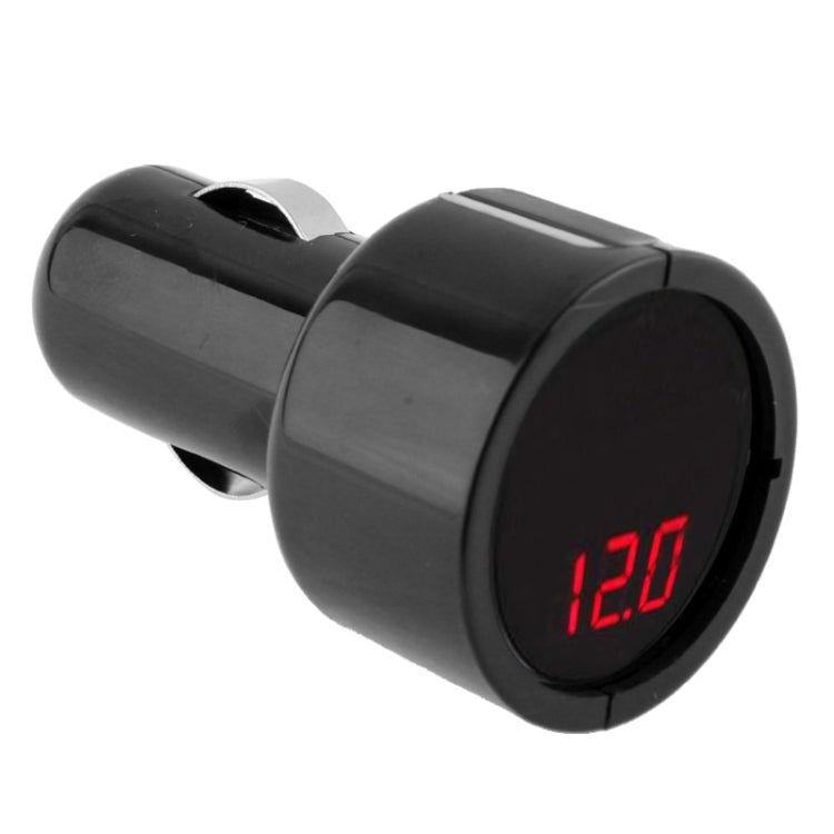 1 inch LED Display Cigarette Lighter Electric Voltage Meter for Auto Battery, Red Light(Black) - Tire Pressure Gauges by PMC Jewellery | Online Shopping South Africa | PMC Jewellery