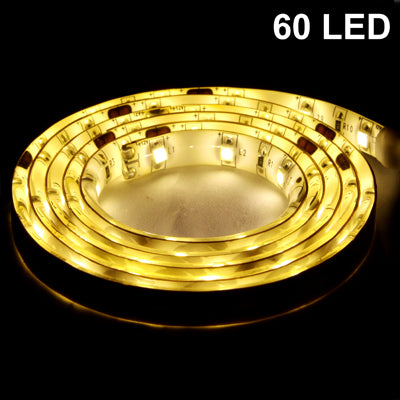 Warm White 60 LED 3528 SMD Waterproof Flexible Car Strip Light, DC 12V, Length: 1m - Decorative Lights by PMC Jewellery | Online Shopping South Africa | PMC Jewellery | Buy Now Pay Later Mobicred