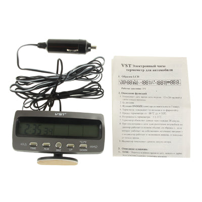 3.6 inch LCD Car Digital Thermometer with Time / Date / Week / Alarm / Car Storage Battery Voltage Display(Black) - Clocks & Car Meters by PMC Jewellery | Online Shopping South Africa | PMC Jewellery | Buy Now Pay Later Mobicred