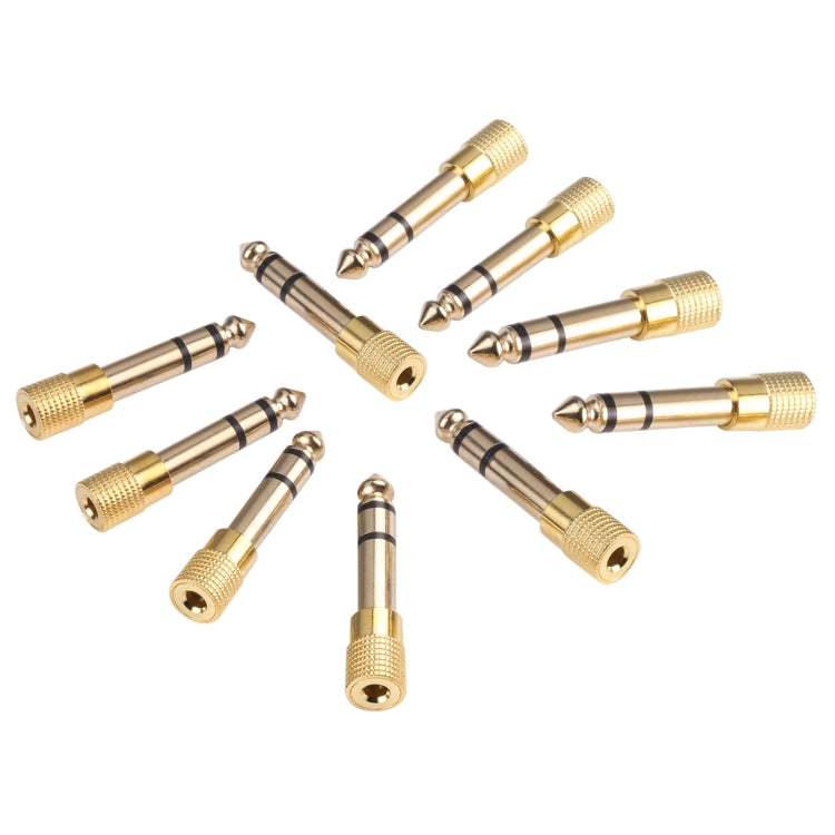 6.35mm Male to 3.5mm Female Audio Jack Adapters (10 Pcs in One Package, the Price is for 10 Pcs) - Connectors & Terminals by PMC Jewellery | Online Shopping South Africa | PMC Jewellery