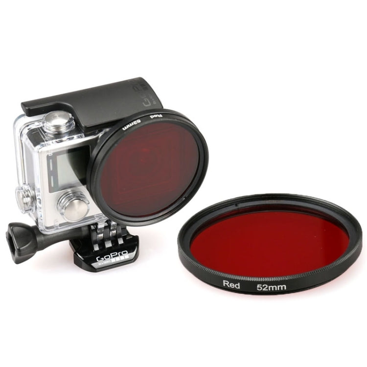 52mm Round Circle Color UV Lens Filter for GoPro HERO 4 / 3+(Red) - Lens Filter by PMC Jewellery | Online Shopping South Africa | PMC Jewellery | Buy Now Pay Later Mobicred