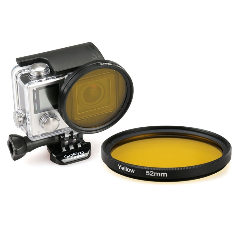 52mm Round Circle Color UV Lens Filter for GoPro HERO 4 / 3+(Yellow) - Lens Filter by PMC Jewellery | Online Shopping South Africa | PMC Jewellery | Buy Now Pay Later Mobicred