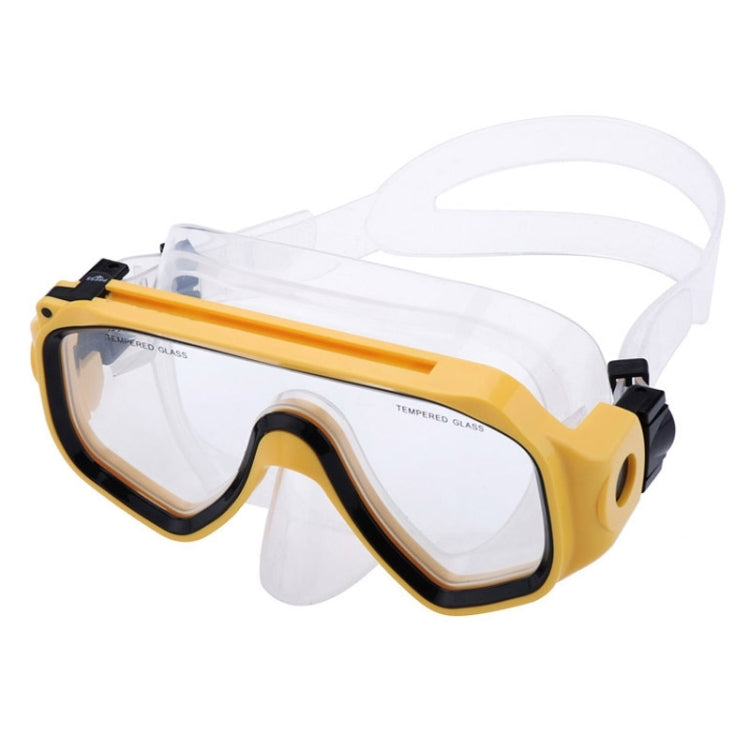 Water Sports Diving Equipment Diving Mask Swimming Glasses with Mount for GoPro Hero12 Black / Hero11 /10 /9 /8 /7 /6 /5, Insta360 Ace / Ace Pro, DJI Osmo Action 4 and Other Action Cameras(Yellow) - Diving Mask by PMC Jewellery | Online Shopping South Africa | PMC Jewellery | Buy Now Pay Later Mobicred