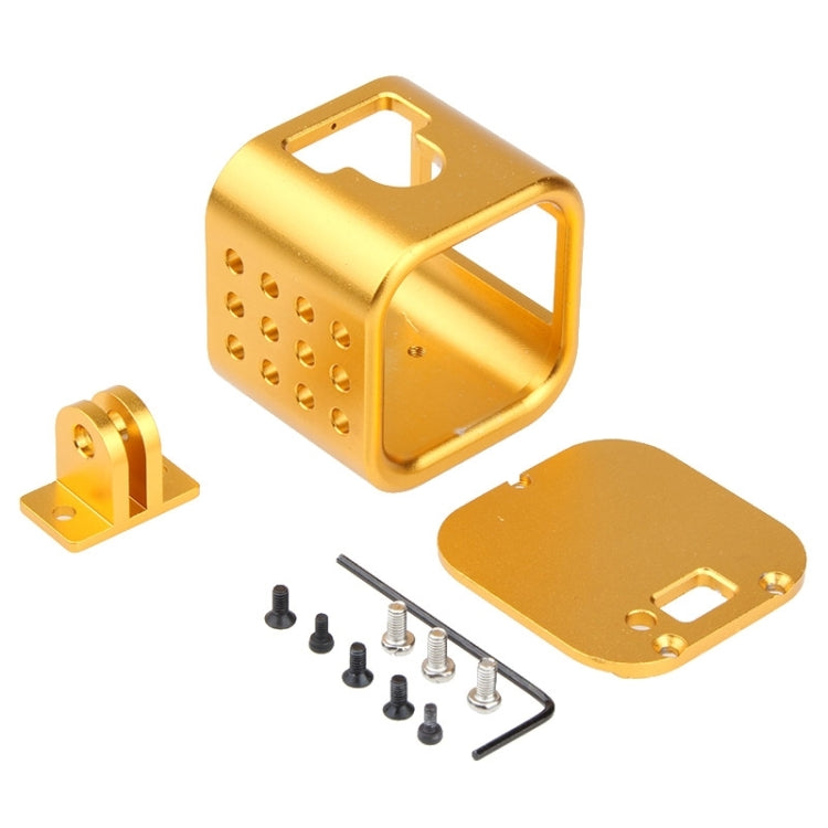 Housing Shell CNC Aluminum Alloy Protective Cage with Insurance Back Cover for GoPro HERO5 Session /HERO4 Session /HERO Session(Gold) - Metal Cases by PMC Jewellery | Online Shopping South Africa | PMC Jewellery | Buy Now Pay Later Mobicred