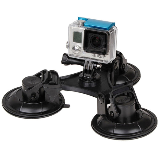 XM70-B Triangle Direction Suction Cup Mount with Hexagonal Screwdriver for GoPro Hero12 Black / Hero11 /10 /9 /8 /7 /6 /5, Insta360 Ace / Ace Pro, DJI Osmo Action 4 and Other Action Cameras(Black) - Holder by PMC Jewellery | Online Shopping South Africa | PMC Jewellery | Buy Now Pay Later Mobicred