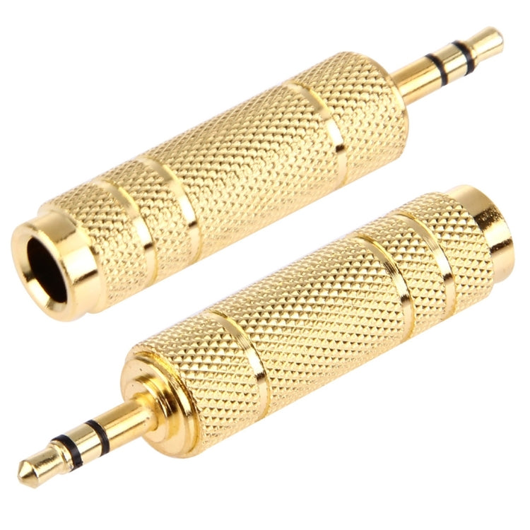 Gold Plated 3.5mm Plug to 6.35mm Stereo Jack Adaptor Socket Adapter - Audio Adapter by PMC Jewellery | Online Shopping South Africa | PMC Jewellery