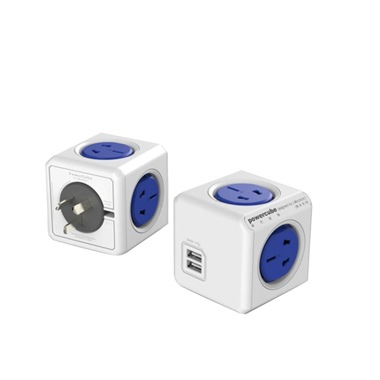 PowerCube 10A Universal Wall Adapter Power Socket with 4 US / AU Sockets and 2 USB Ports for Home Office, AU Plug, Random Color Delivery - Extension Socket by PMC Jewellery | Online Shopping South Africa | PMC Jewellery | Buy Now Pay Later Mobicred