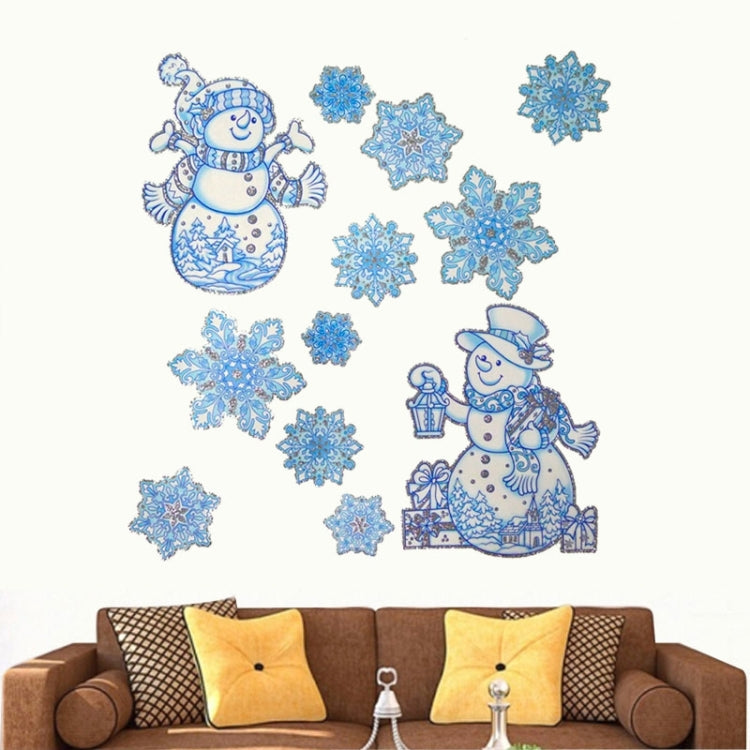 Christmas Series Snow and Snowman Pattern Glitter Window Stickers, Size:41cm*29cm - Christmas Stickers by PMC Jewellery | Online Shopping South Africa | PMC Jewellery | Buy Now Pay Later Mobicred