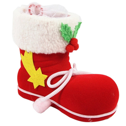 Santa Pattern Christmas Decoration Flocking Stocking Boot Candy Bag, Size: 13cm x 10cm x 7cm - Christmas Gift Bags & Boxes by PMC Jewellery | Online Shopping South Africa | PMC Jewellery | Buy Now Pay Later Mobicred