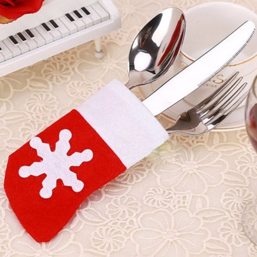 12 PCS Socks Shape Christmas Decoration Party Dinner Table Silverware Holders Pockets Diet Tools Decor Bag - Christmas Furniture Decoration by PMC Jewellery | Online Shopping South Africa | PMC Jewellery | Buy Now Pay Later Mobicred