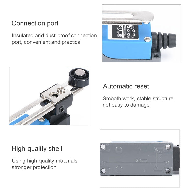 ME-8108 Rotary Adjustable Roller Lever Arm Mini Limit Switch(Blue) - Coating Thickness Gauge by PMC Jewellery | Online Shopping South Africa | PMC Jewellery