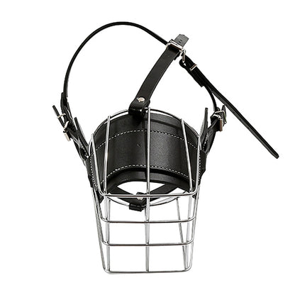 Steel Cage Style Dog Basket Wire Muzzle Protective Snout Cover with Leather Strap, Size: L - Mouth Cover by PMC Jewellery | Online Shopping South Africa | PMC Jewellery