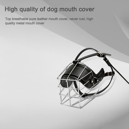 Steel Cage Style Dog Basket Wire Muzzle Protective Snout Cover with Leather Strap, Size: L - Mouth Cover by PMC Jewellery | Online Shopping South Africa | PMC Jewellery