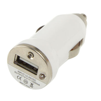 Mini USB Car Charger for iPhone 6 & 6 Plus, 5 & 5S & 5C, 4 & 4S, 3G & 3GS, iPod Touch(White) - Car Charger by PMC Jewellery | Online Shopping South Africa | PMC Jewellery | Buy Now Pay Later Mobicred