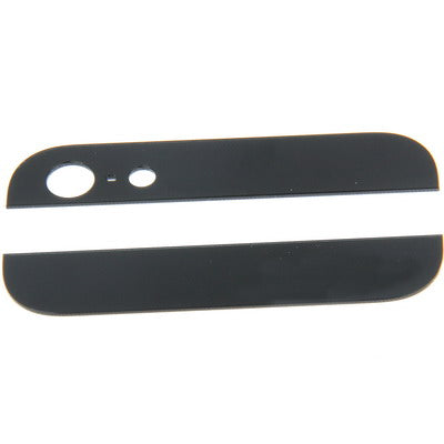 Original Back Cover Top & Bottom Glass Lens for iPhone 5(Black) - iPhone 5 Parts by PMC Jewellery | Online Shopping South Africa | PMC Jewellery | Buy Now Pay Later Mobicred
