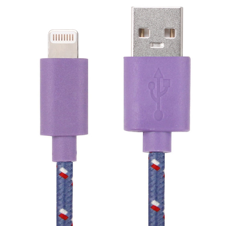 1m Nylon Netting USB Data Transfer Charging Cable For iPhone, iPad, Compatible with up to iOS 15.5(Purple) - Normal Style Cable by PMC Jewellery | Online Shopping South Africa | PMC Jewellery | Buy Now Pay Later Mobicred