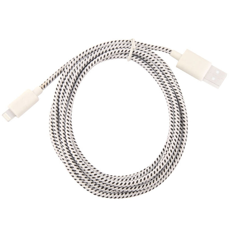 1m Nylon Netting USB Data Transfer Charging Cable For iPhone, iPad, Compatible with up to iOS 15.5(White) - Normal Style Cable by PMC Jewellery | Online Shopping South Africa | PMC Jewellery | Buy Now Pay Later Mobicred