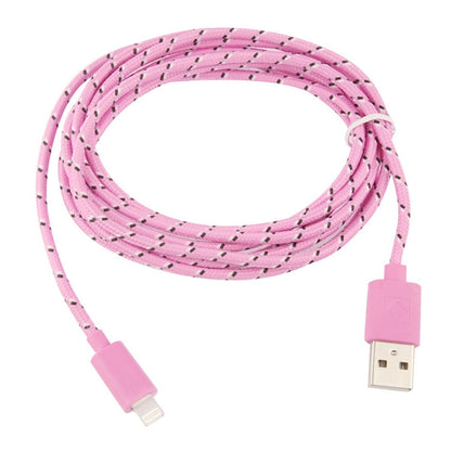 2m Nylon Netting USB Data Transfer Charging Cable For iPhone, iPad(Pink) - Normal Style Cable by PMC Jewellery | Online Shopping South Africa | PMC Jewellery | Buy Now Pay Later Mobicred