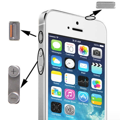 3 in 1 for iPhone 5S (Original Mute + Original Power + Original Volume) Button Kit, Alloy Material(Silver) - iPhone 5 Parts by PMC Jewellery | Online Shopping South Africa | PMC Jewellery | Buy Now Pay Later Mobicred