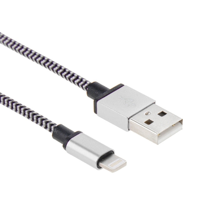 2A Woven Style USB to 8 Pin Sync Data / Charging Cable, Cable Length: 1m(Silver) - Normal Style Cable by PMC Jewellery | Online Shopping South Africa | PMC Jewellery | Buy Now Pay Later Mobicred