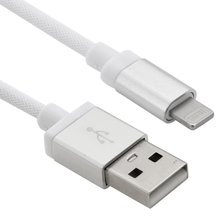 Net Style Metal Head 8 Pin to USB Data / Charger Cable, Cable Length: 1m(White) - Normal Style Cable by PMC Jewellery | Online Shopping South Africa | PMC Jewellery | Buy Now Pay Later Mobicred