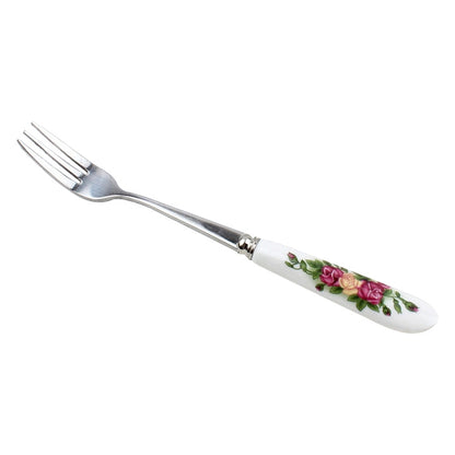 Ceramic Handle Stainless Steel Spoon + Fork Set - Cutlery Sets by PMC Jewellery | Online Shopping South Africa | PMC Jewellery | Buy Now Pay Later Mobicred