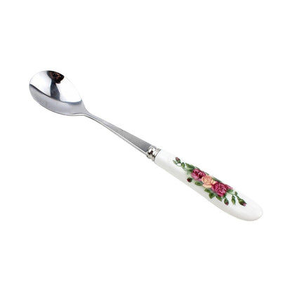 Ceramic Handle Stainless Steel Spoon + Fork Set - Cutlery Sets by PMC Jewellery | Online Shopping South Africa | PMC Jewellery | Buy Now Pay Later Mobicred