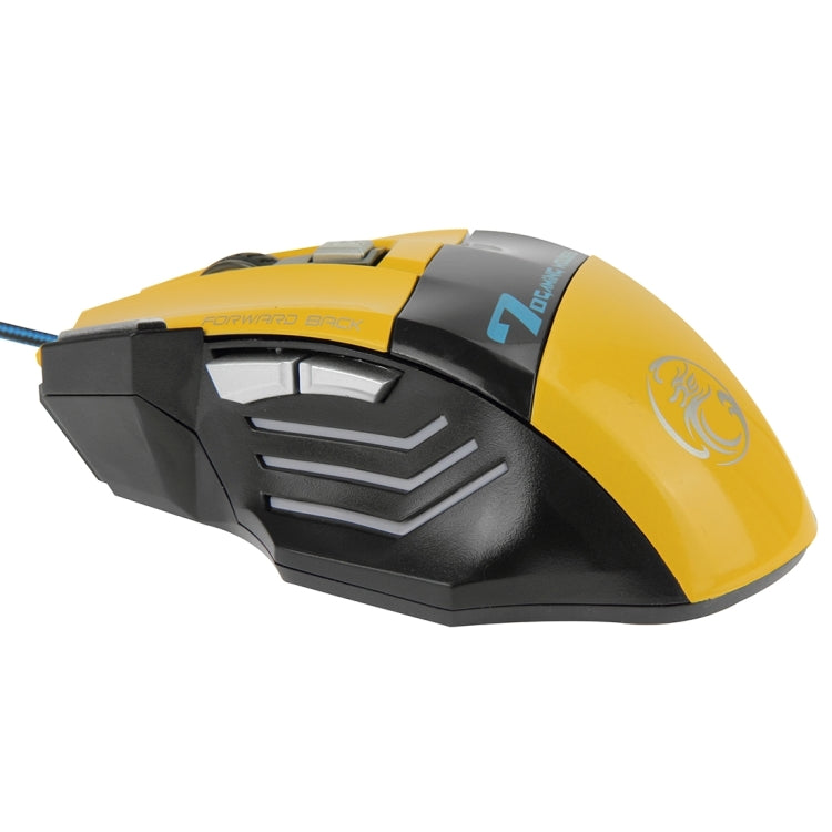 7 Buttons with Scroll Wheel 5000 DPI LED Wired Optical Gaming Mouse for Computer PC Laptop(Yellow) - Wired Mice by PMC Jewellery | Online Shopping South Africa | PMC Jewellery