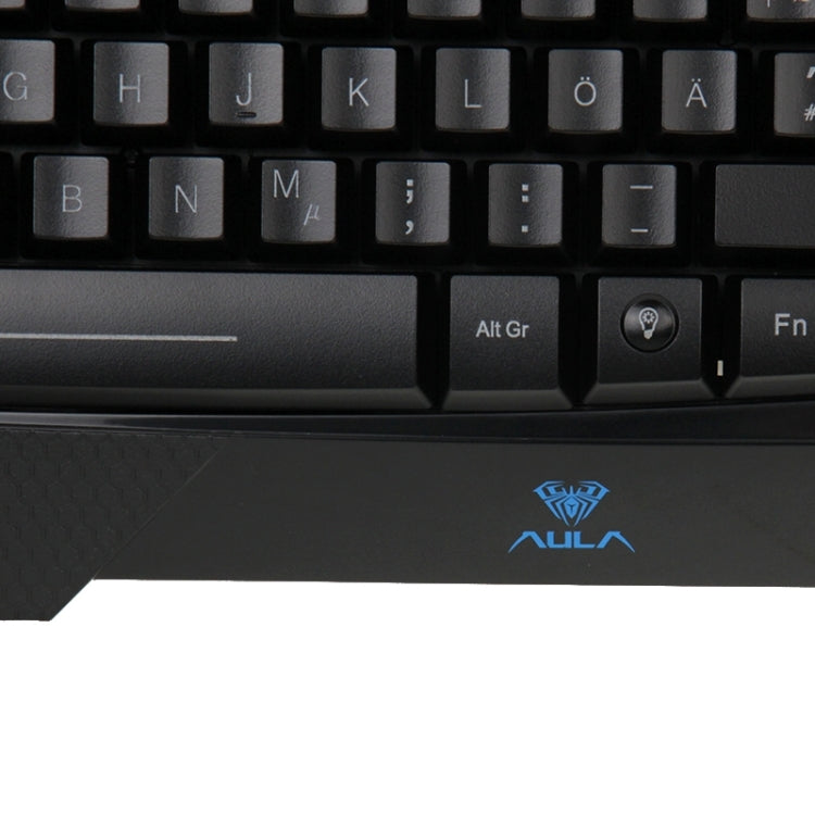 Aula Killing Soul Behead Series Wired USB Silent / Non-slip QWERTZ Keyboard with Blu-ray Backlight + 500-1000Hz Return Rate 7D Game Mouse Combo Kit, German Language Keys - Wired Keyboard by AULA | Online Shopping South Africa | PMC Jewellery | Buy Now Pay Later Mobicred