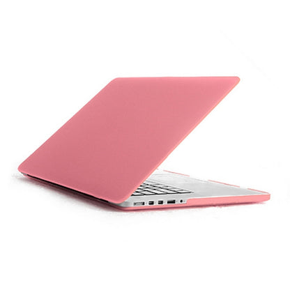 ENKAY for MacBook Pro Retina 15.4 inch (US Version) / A1398 4 in 1 Frosted Hard Shell Plastic Protective Case with Screen Protector & Keyboard Guard & Anti-dust Plugs(Pink) - MacBook Pro Cases by ENKAY | Online Shopping South Africa | PMC Jewellery | Buy Now Pay Later Mobicred