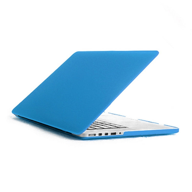 ENKAY for MacBook Pro Retina 15.4 inch (US Version) / A1398 4 in 1 Frosted Hard Shell Plastic Protective Case with Screen Protector & Keyboard Guard & Anti-dust Plugs(Blue) - MacBook Pro Cases by ENKAY | Online Shopping South Africa | PMC Jewellery | Buy Now Pay Later Mobicred