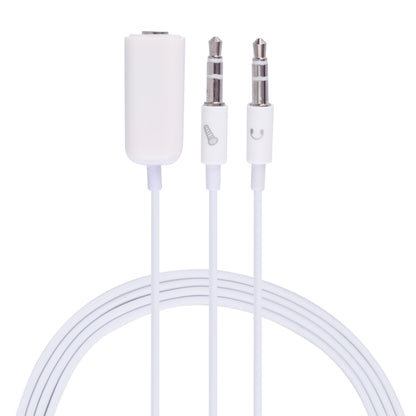 3.5mm Female to 3.5mm Male Microphone Jack + 3.5mm Male Earphone Jack Adapter Cable for Apple Computer, Length: 78cm(White) - Cable & Adapter by PMC Jewellery | Online Shopping South Africa | PMC Jewellery | Buy Now Pay Later Mobicred