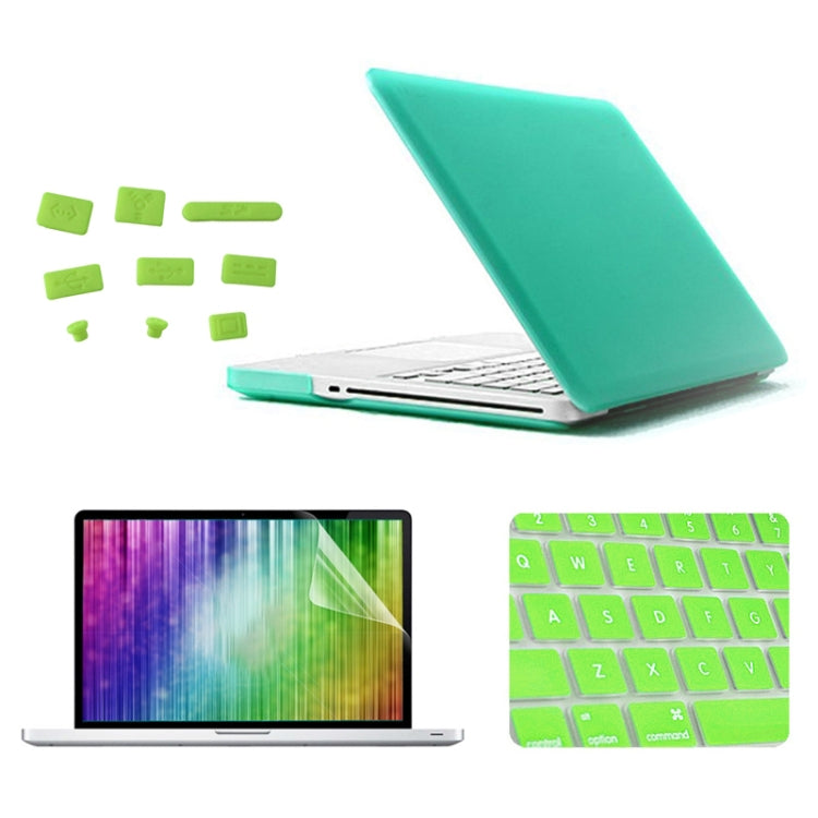 ENKAY for MacBook Pro 15.4 inch (US Version) / A1286 4 in 1 Frosted Hard Shell Plastic Protective Case with Screen Protector & Keyboard Guard & Anti-dust Plugs(Green) - MacBook Pro Cases by ENKAY | Online Shopping South Africa | PMC Jewellery | Buy Now Pay Later Mobicred