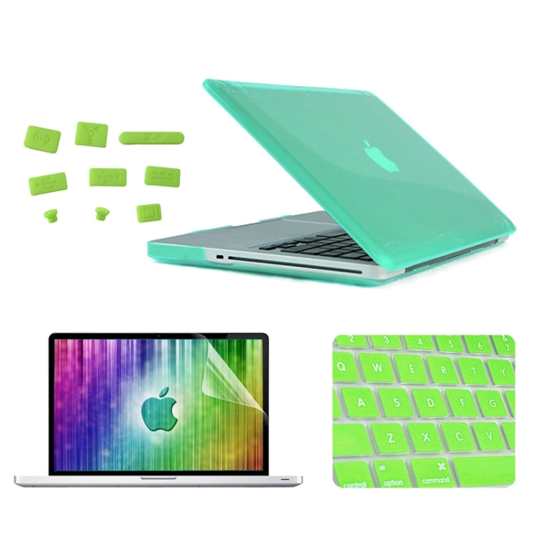 ENKAY for MacBook Pro 15.4 inch (US Version) / A1286 4 in 1 Crystal Hard Shell Plastic Protective Case with Screen Protector & Keyboard Guard & Anti-dust Plugs(Green) - MacBook Pro Cases by ENKAY | Online Shopping South Africa | PMC Jewellery | Buy Now Pay Later Mobicred