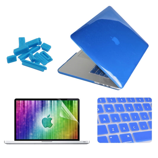 ENKAY for MacBook Pro Retina 13.3 inch (US Version) / A1425 / A1502 4 in 1 Crystal Hard Shell Plastic Protective Case with Screen Protector & Keyboard Guard & Anti-dust Plugs(Dark Blue) - MacBook Pro Cases by ENKAY | Online Shopping South Africa | PMC Jewellery | Buy Now Pay Later Mobicred