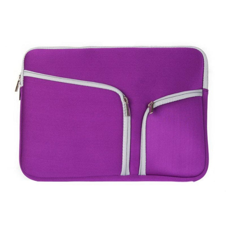 Double Pocket Zip Handbag Laptop Bag for Macbook Pro 15 inch(Purple) - Protective Bags by PMC Jewellery | Online Shopping South Africa | PMC Jewellery | Buy Now Pay Later Mobicred