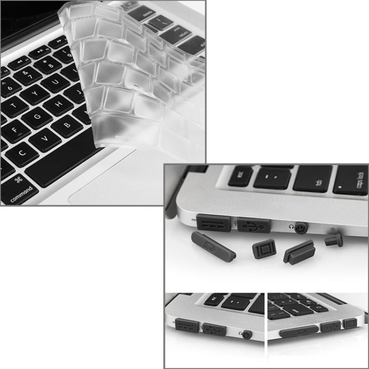 ENKAY for Macbook Air 13.3 inch (US Version) / A1369 / A1466 Hat-Prince 3 in 1 Frosted Hard Shell Plastic Protective Case with Keyboard Guard & Port Dust Plug(Black) - MacBook Air Cases by ENKAY | Online Shopping South Africa | PMC Jewellery | Buy Now Pay Later Mobicred