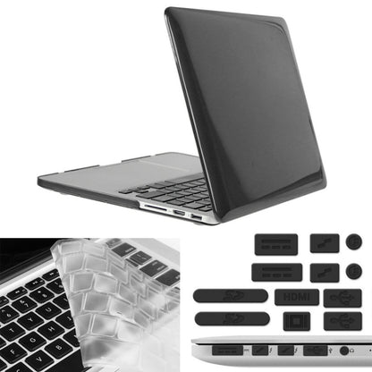 ENKAY for Macbook Pro Retina 13.3 inch (US Version) / A1425 / A1502 Hat-Prince 3 in 1 Crystal Hard Shell Plastic Protective Case with Keyboard Guard & Port Dust Plug(Black) - MacBook Pro Cases by ENKAY | Online Shopping South Africa | PMC Jewellery | Buy Now Pay Later Mobicred