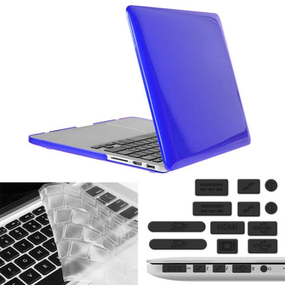 ENKAY for Macbook Pro Retina 13.3 inch (US Version) / A1425 / A1502 Hat-Prince 3 in 1 Crystal Hard Shell Plastic Protective Case with Keyboard Guard & Port Dust Plug(Dark Blue) - MacBook Pro Cases by ENKAY | Online Shopping South Africa | PMC Jewellery | Buy Now Pay Later Mobicred