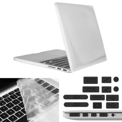 ENKAY for Macbook Pro Retina 15.4 inch (US Version) / A1398 Hat-Prince 3 in 1 Crystal Hard Shell Plastic Protective Case with Keyboard Guard & Port Dust Plug(White) - MacBook Pro Cases by ENKAY | Online Shopping South Africa | PMC Jewellery | Buy Now Pay Later Mobicred