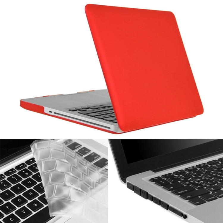 ENKAY for Macbook Pro 13.3 inch (US Version) / A1278 Hat-Prince 3 in 1 Frosted Hard Shell Plastic Protective Case with Keyboard Guard & Port Dust Plug(Red) - MacBook Pro Cases by ENKAY | Online Shopping South Africa | PMC Jewellery | Buy Now Pay Later Mobicred