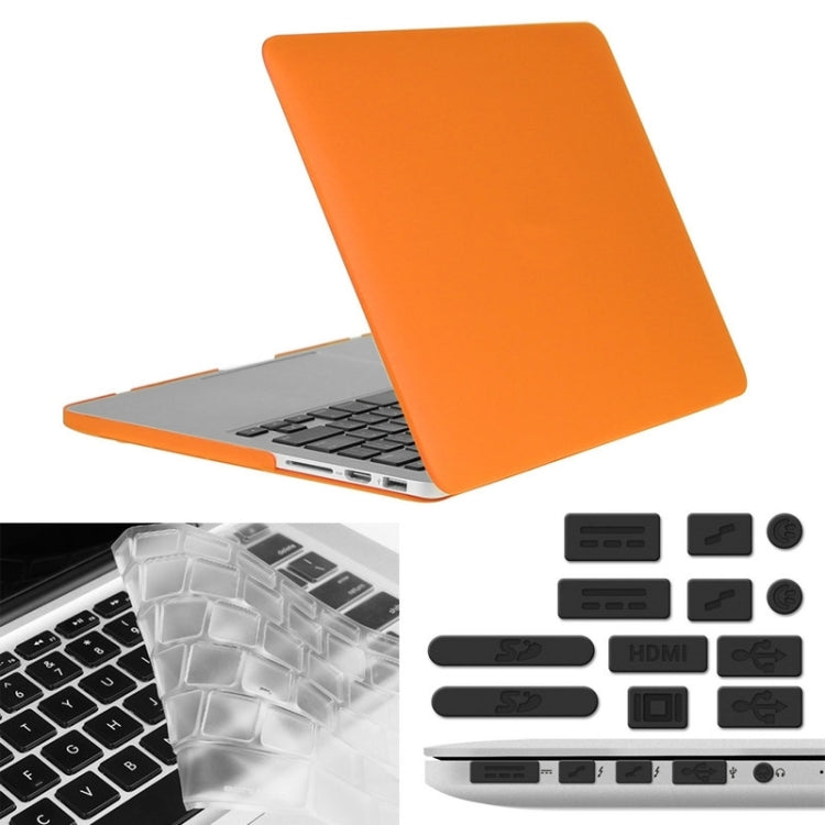 ENKAY for Macbook Pro Retina 15.4 inch (US Version) / A1398 Hat-Prince 3 in 1 Frosted Hard Shell Plastic Protective Case with Keyboard Guard & Port Dust Plug(Orange) - MacBook Pro Cases by ENKAY | Online Shopping South Africa | PMC Jewellery | Buy Now Pay Later Mobicred