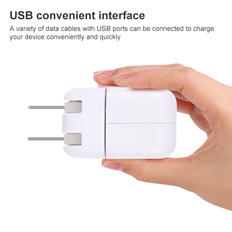 10W USB Charging Adapter with Foldable Plug, US Plug(White) - USB Charger by PMC Jewellery | Online Shopping South Africa | PMC Jewellery | Buy Now Pay Later Mobicred