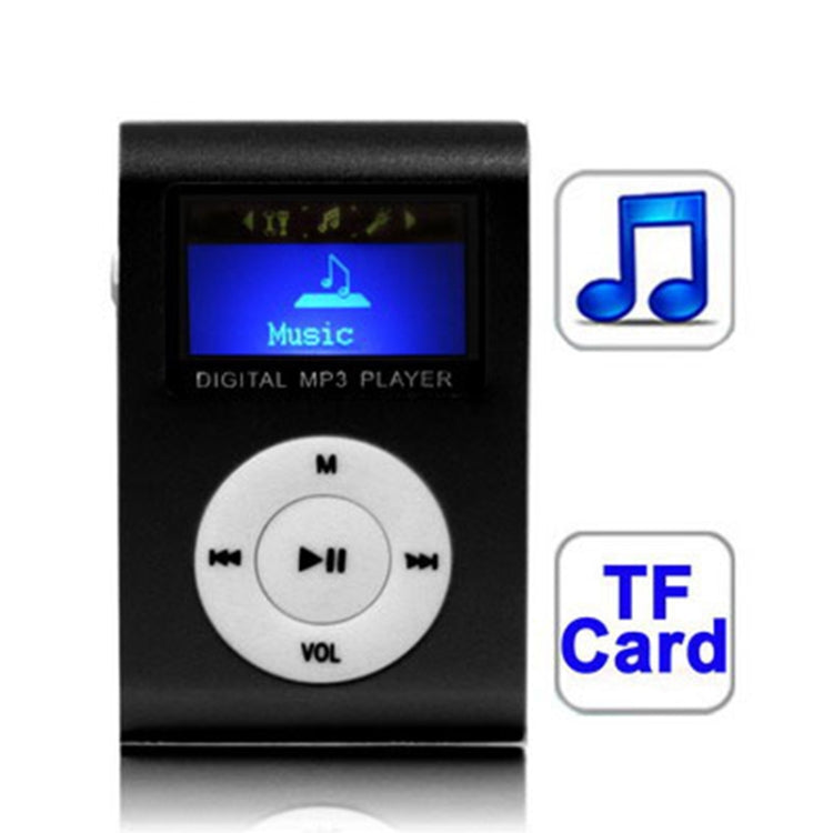 TF / Micro SD Card Slot MP3 Player with LCD Screen, Metal Clip(Black) - MP3 Player by PMC Jewellery | Online Shopping South Africa | PMC Jewellery | Buy Now Pay Later Mobicred
