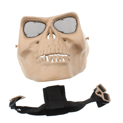 High Intensity Terrifying Evil Facepiece Skeleton Anti BB Bomb Face Mask with Elastic Bands(Brown) - Halloween Masks by PMC Jewellery | Online Shopping South Africa | PMC Jewellery | Buy Now Pay Later Mobicred