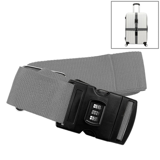 Luggage Strap Cross Belt Adjustable Packing Band Belt Strap with Password Lock for Luggage Travel Suitcase(Grey) - Tapes & Ropes by PMC Jewellery | Online Shopping South Africa | PMC Jewellery | Buy Now Pay Later Mobicred