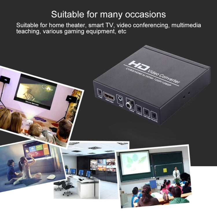 NK-8A AV + HDMI to HDMI HD Video Converter(Black) - Converter by PMC Jewellery | Online Shopping South Africa | PMC Jewellery | Buy Now Pay Later Mobicred