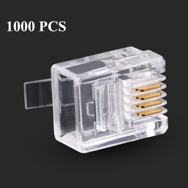 RJ11 Modular Plug Telephone Connector (1000pcs in one packaging, the price is for 1000pcs) - Lan Cable and Tools by PMC Jewellery | Online Shopping South Africa | PMC Jewellery | Buy Now Pay Later Mobicred