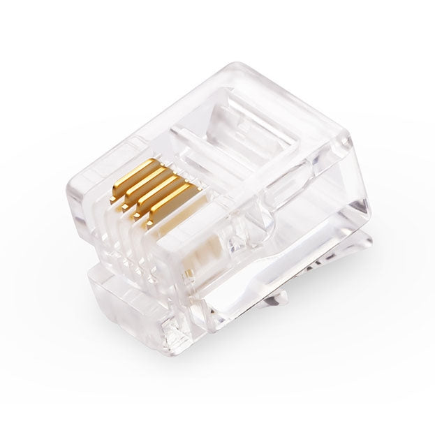 RJ11 Modular Plug Telephone Connector (1000pcs in one packaging, the price is for 1000pcs) - Lan Cable and Tools by PMC Jewellery | Online Shopping South Africa | PMC Jewellery | Buy Now Pay Later Mobicred